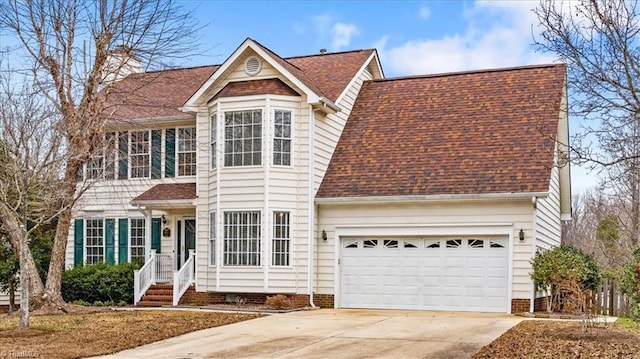 view of front of house with a garage