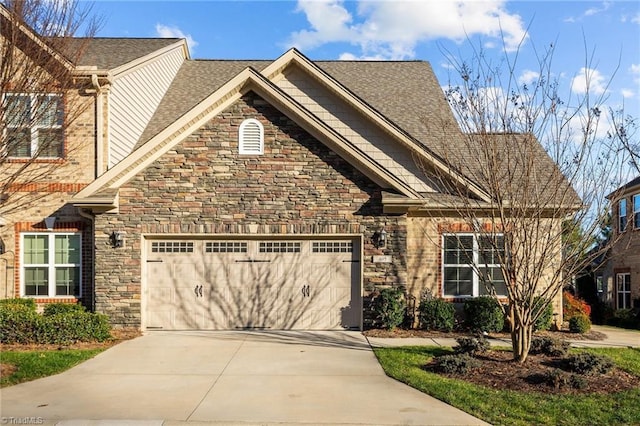 view of front facade with a garage