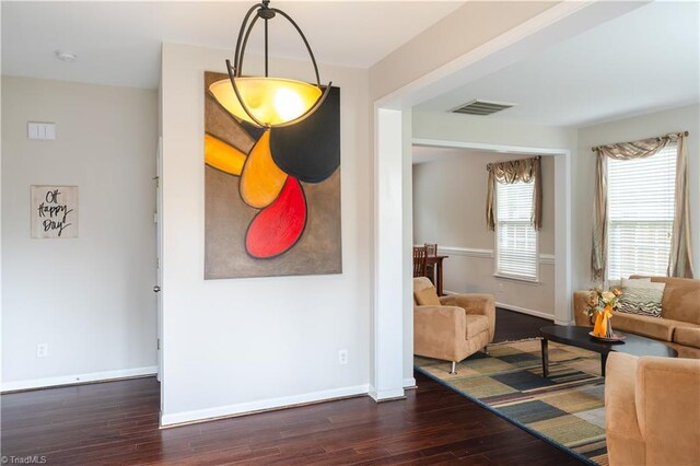 interior space featuring dark hardwood / wood-style floors