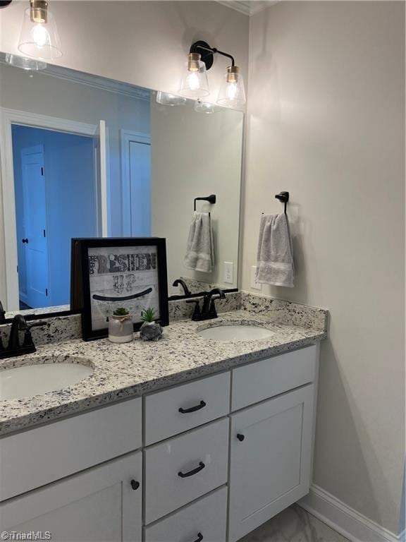 bathroom featuring dual bowl vanity