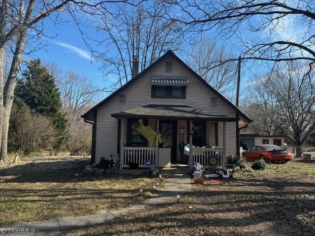 view of front of property with a porch