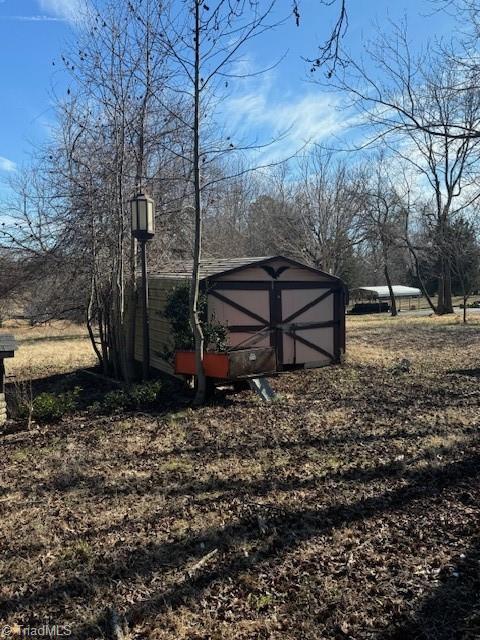 view of shed