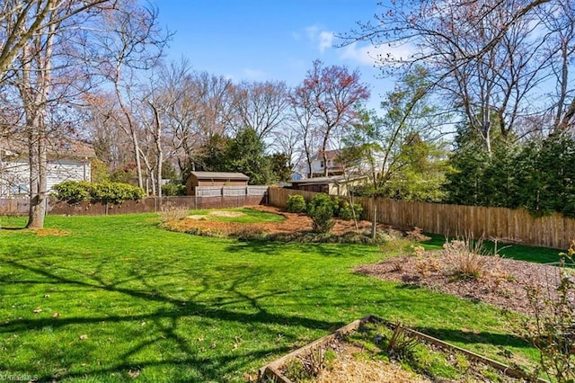 view of yard with fence