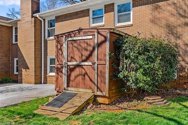 view of shed