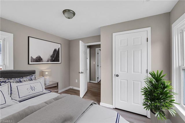 bedroom featuring hardwood / wood-style floors