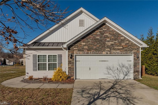 view of side of property featuring a garage