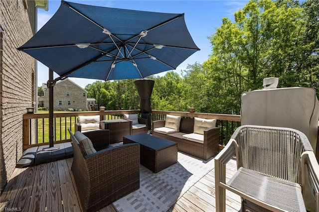 2590 Mccullum Ct, Browns Summit, NC 27214 - wooden deck featuring an outdoor hangout area