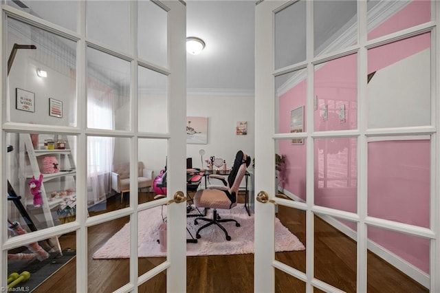 2590 Mccullum Ct, Browns Summit, NC 27214 - office space featuring french doors and crown molding