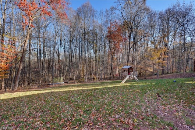 view of yard featuring a playground