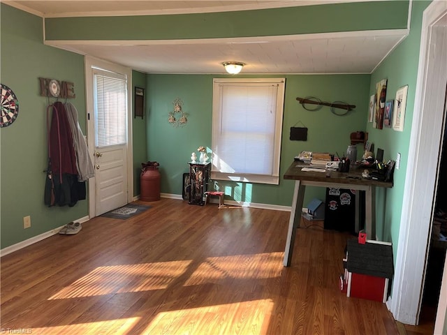 interior space with wood-type flooring