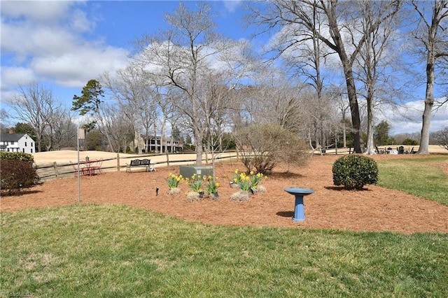 view of yard featuring fence