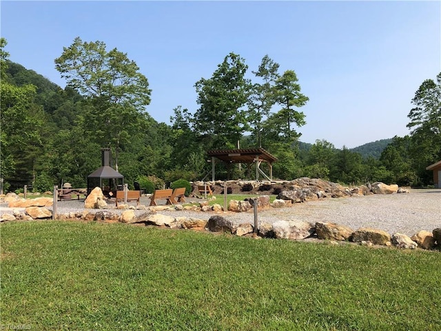 view of yard with a gazebo