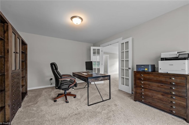 8004 Hacker Dr, Stokesdale, NC 27357 - office featuring french doors, light colored carpet, and baseboards