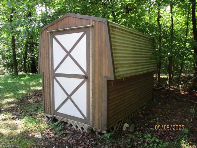 view of shed