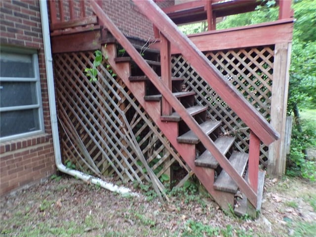 exterior view of brick siding and stairs