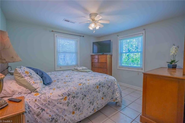 196 Watson Ln, Lexington, NC 27292 - bedroom featuring light tile patterned flooring and a ceiling fan