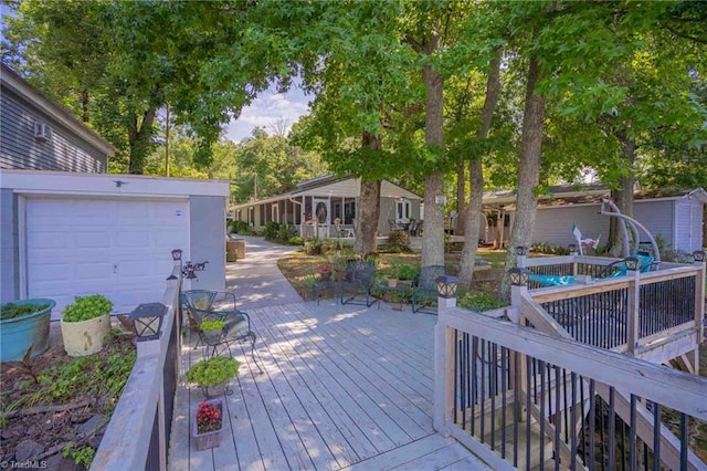 196 Watson Ln, Lexington, NC 27292 - wooden deck featuring an outbuilding
