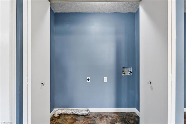 1115 Wachovia St, Winston-Salem, NC 27101 - laundry room with hookup for an electric dryer, washer hookup, baseboards, and a textured ceiling