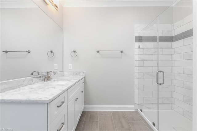 7028 Westfield Village Cir, Summerfield, NC 27358 - full bath with vanity and a stall shower