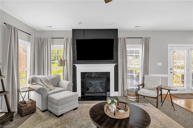 217 Oakmont Park Ct, Kernersville, NC 27284 - living area featuring a fireplace and plenty of natural light
