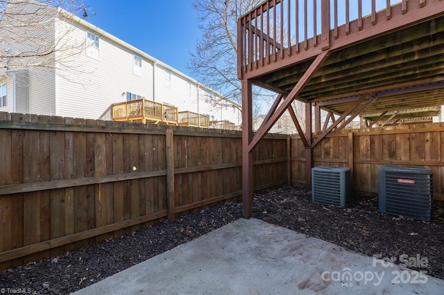 20 Dillingham Pl, Greensboro, NC 27455 - view of patio featuring cooling unit and a fenced backyard