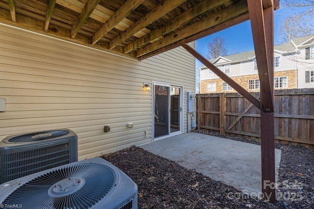 20 Dillingham Pl, Greensboro, NC 27455 - view of patio featuring central air condition unit and fence