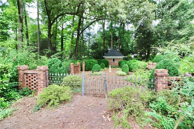 view of yard with fence