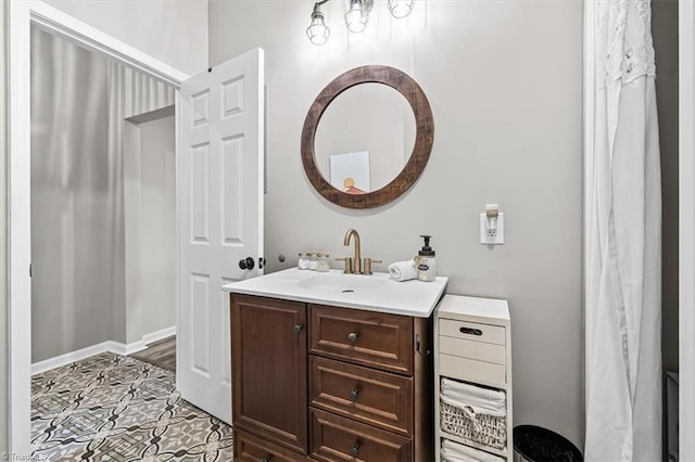 7517 NC Highway 62, Trinity, NC 27370 - bathroom featuring vanity and tile patterned floors