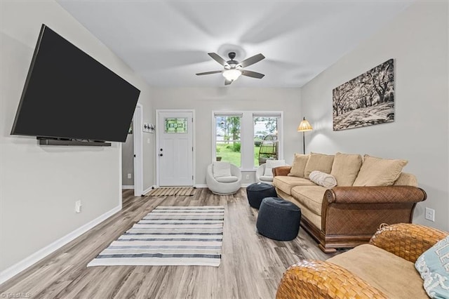 7517 NC Highway 62, Trinity, NC 27370 - living room with wood finished floors and ceiling fan