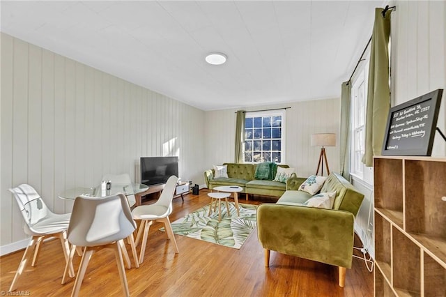 living room with wood-type flooring