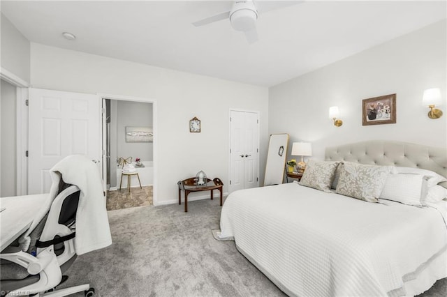 130 W Brick Walk Ct, Mocksville, NC 27028 - bedroom featuring carpet flooring and a ceiling fan