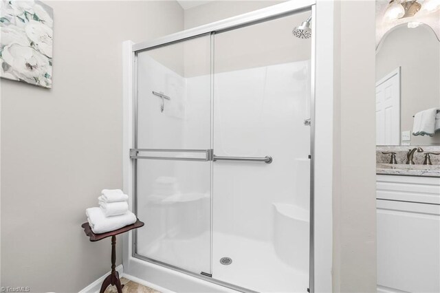 130 W Brick Walk Ct, Mocksville, NC 27028 - bathroom featuring a shower stall and vanity