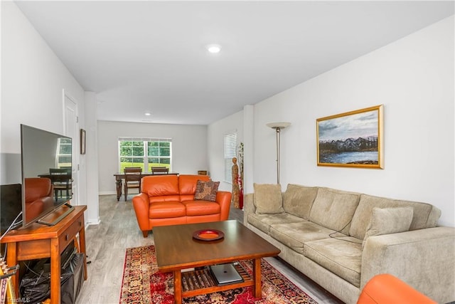 141 Nova Ln, King, NC 27021 - living area featuring light wood-type flooring, recessed lighting, and baseboards