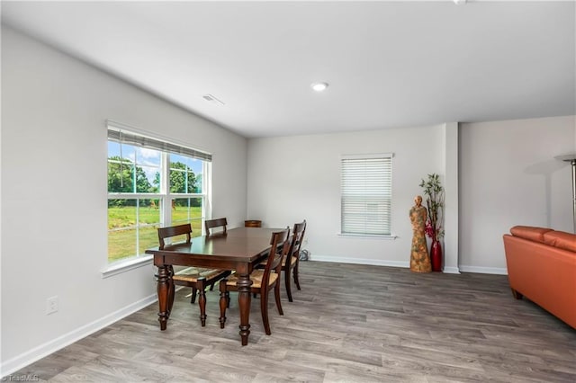 141 Nova Ln, King, NC 27021 - dining area featuring wood finished floors, baseboards, and recessed lighting