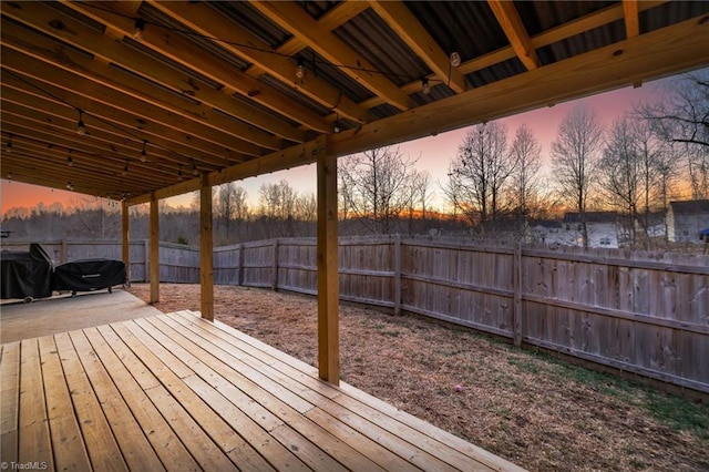 view of deck at dusk