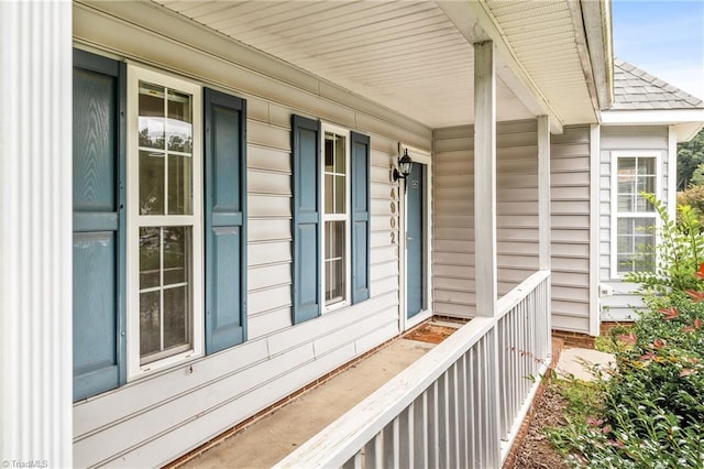 exterior space featuring covered porch