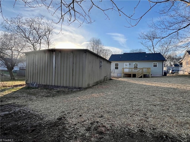 rear view of house with a deck