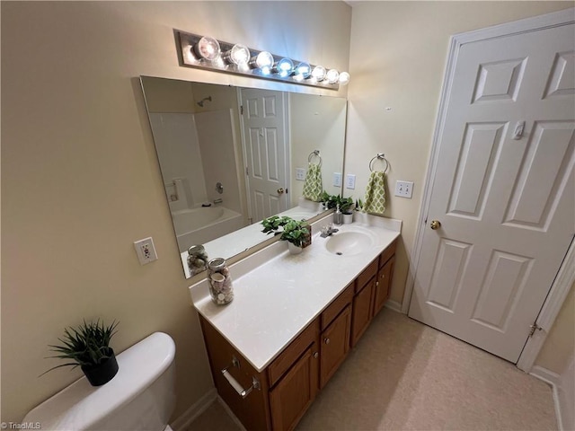 3931 Fountain Village Ln, High Point, NC 27265 - bathroom featuring vanity, toilet, and shower / bath combination