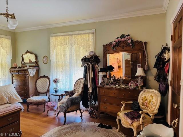 526 Bob Rainey Trl, Burlington, NC 27217 - living area featuring wood finished floors and ornamental molding
