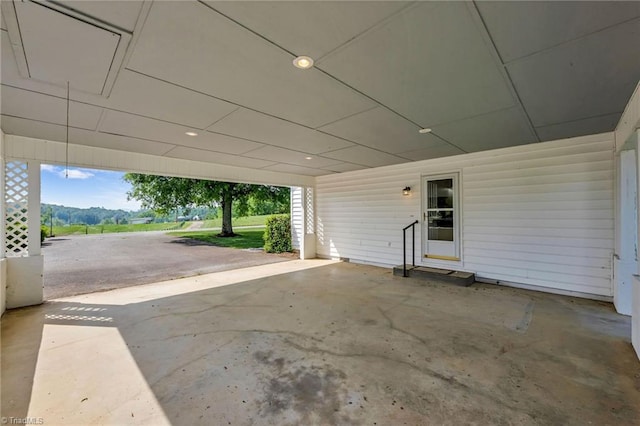 view of patio with an attached carport