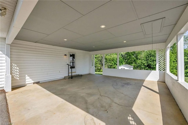 view of patio with a carport