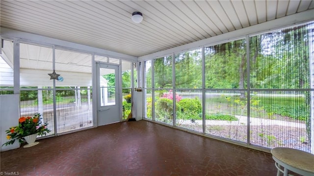 view of unfurnished sunroom