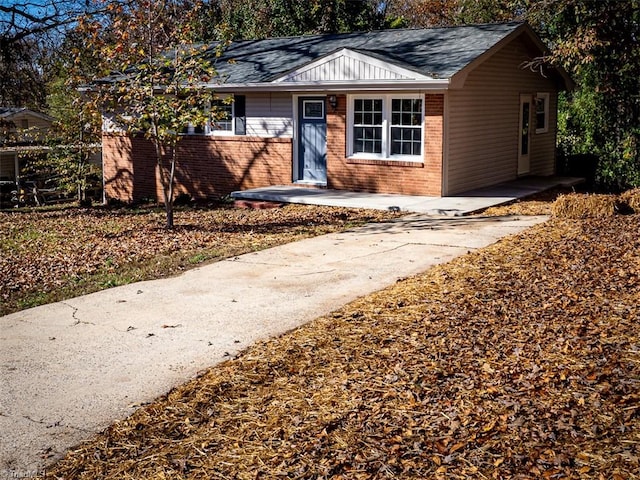 view of single story home