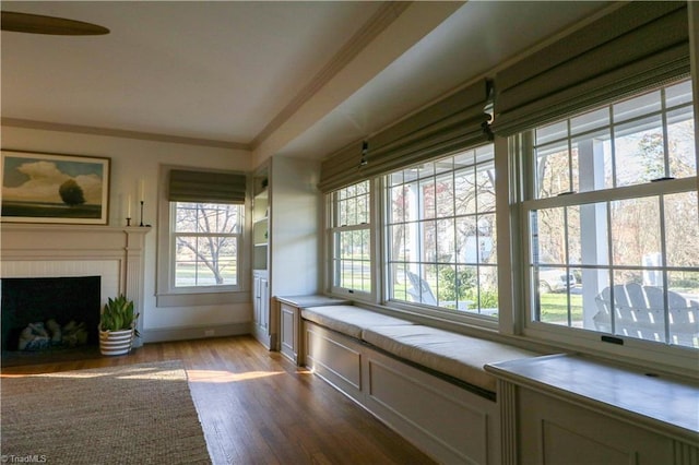 interior space featuring a fireplace