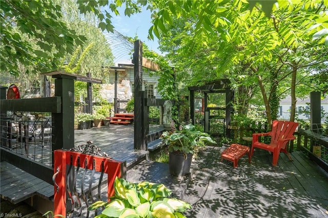 238 Maple St, King, NC 27021 - view of patio with a deck