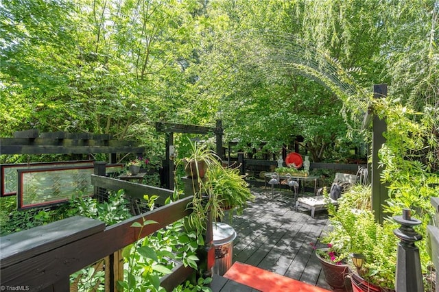 238 Maple St, King, NC 27021 - view of wooden balcony featuring a wooden deck
