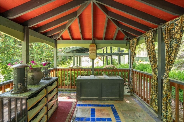 238 Maple St, King, NC 27021 - wooden terrace featuring a gazebo