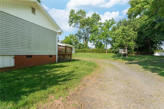 4814 Merrimac St, Winston-Salem, NC 27105 - view of grassy yard featuring a deck