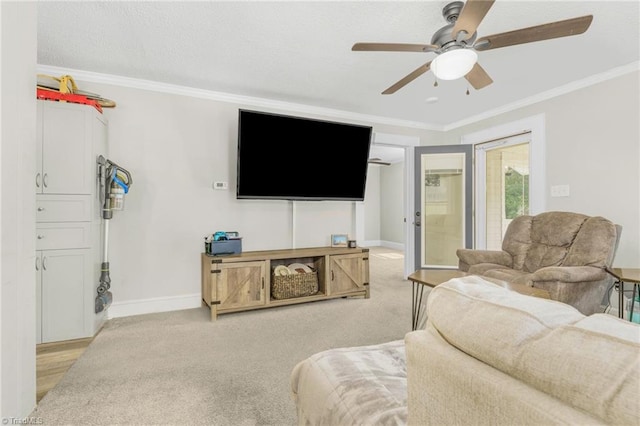 4814 Merrimac St, Winston-Salem, NC 27105 - living area featuring ceiling fan and crown molding