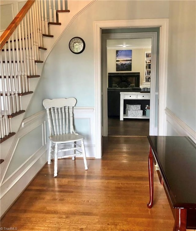 hallway featuring wood-type flooring